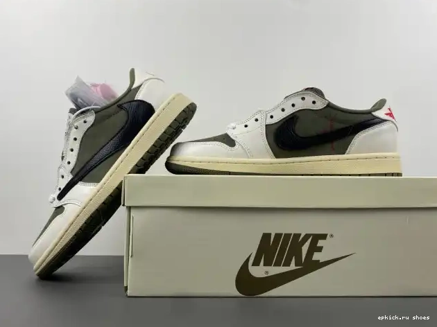 Rep X MEDIUM OLIVE TRAVIS AIR OG SCOTT JORDAN 1 DM7866-200 LOW 0525